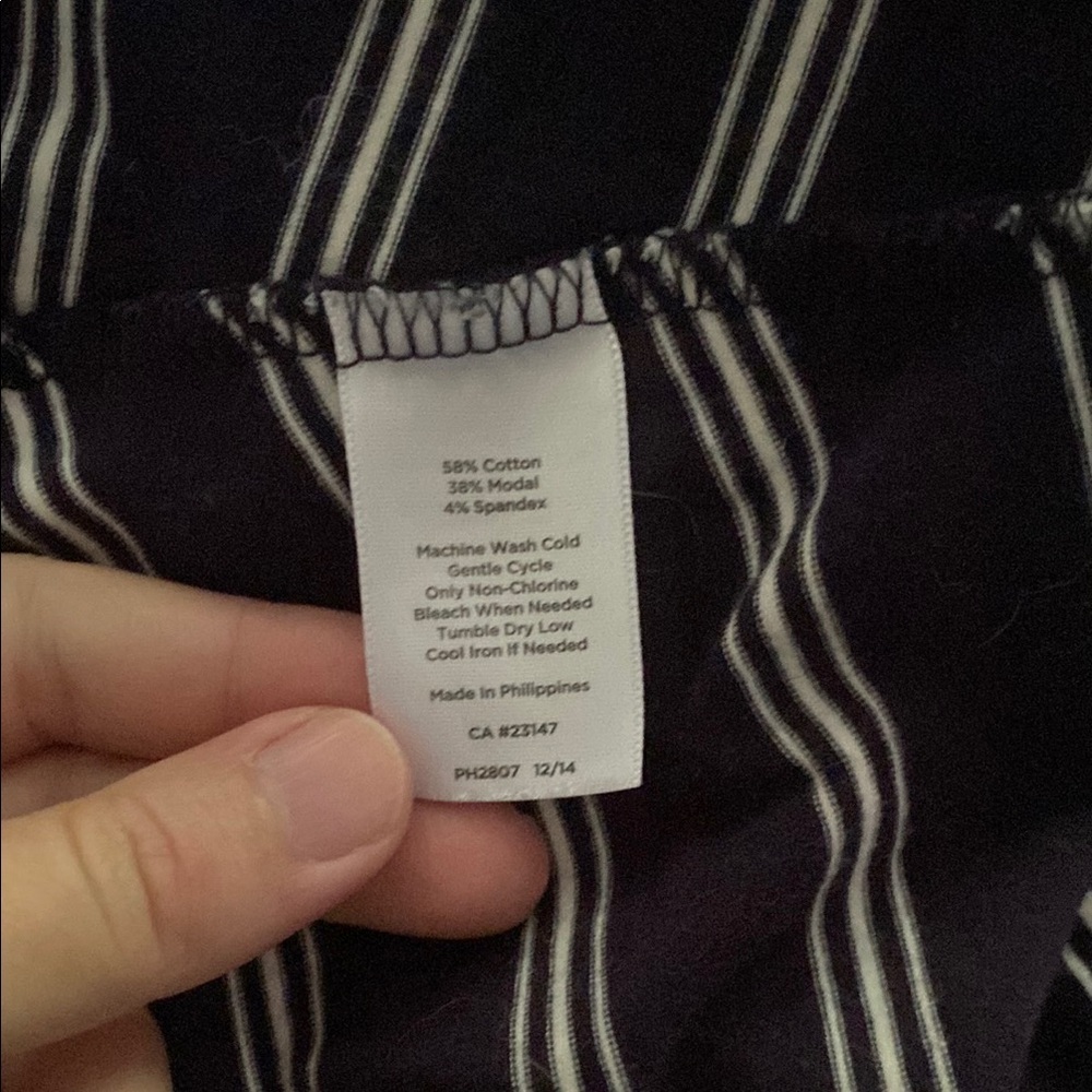 Talbots Navy and White Striped Maxi Skirt - Picture 3 of 4